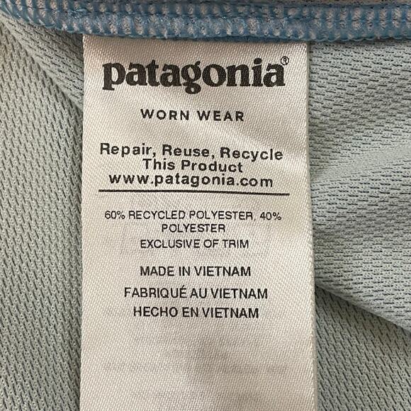 Patagonia Women’s Hooded Base Layer Pullover Blue Small Lightweight Stretch Top - Picture 4 of 10